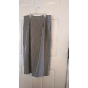 Susan Bristol Black & Beige Wool Blend Maxi Skirt, Size 16